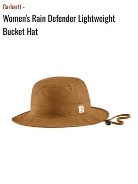 Carhartt Brown Lightweight Bucket Hat with Chin Cord